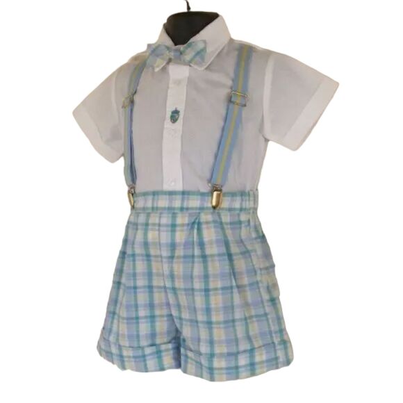 NWOT Baby Togs Outfit, 18mo, Vintage, 4 pieces, Blue/white, Shorts - Picture 3 of 13